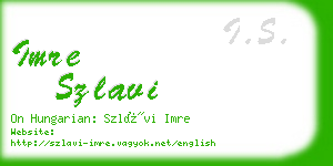 imre szlavi business card